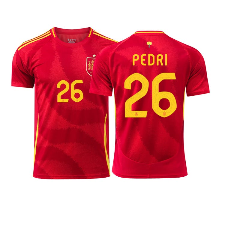 2024 Spain Home Single Top Football Jersey No. 7 Morata 9 Gavi 19 Yamal Football Fans - Image 4